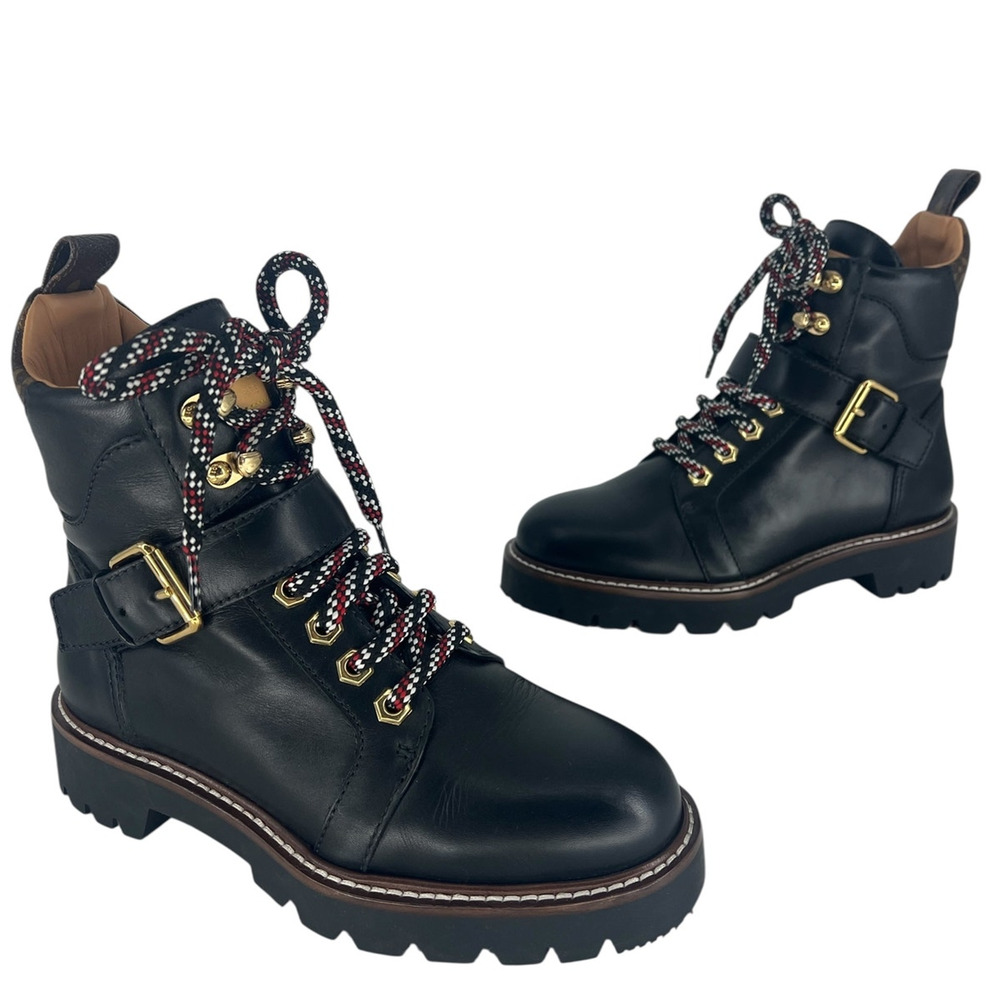 Louis Vuitton Calfskin Territory Ranger Combat Boots in Black - Picture 4 of 16